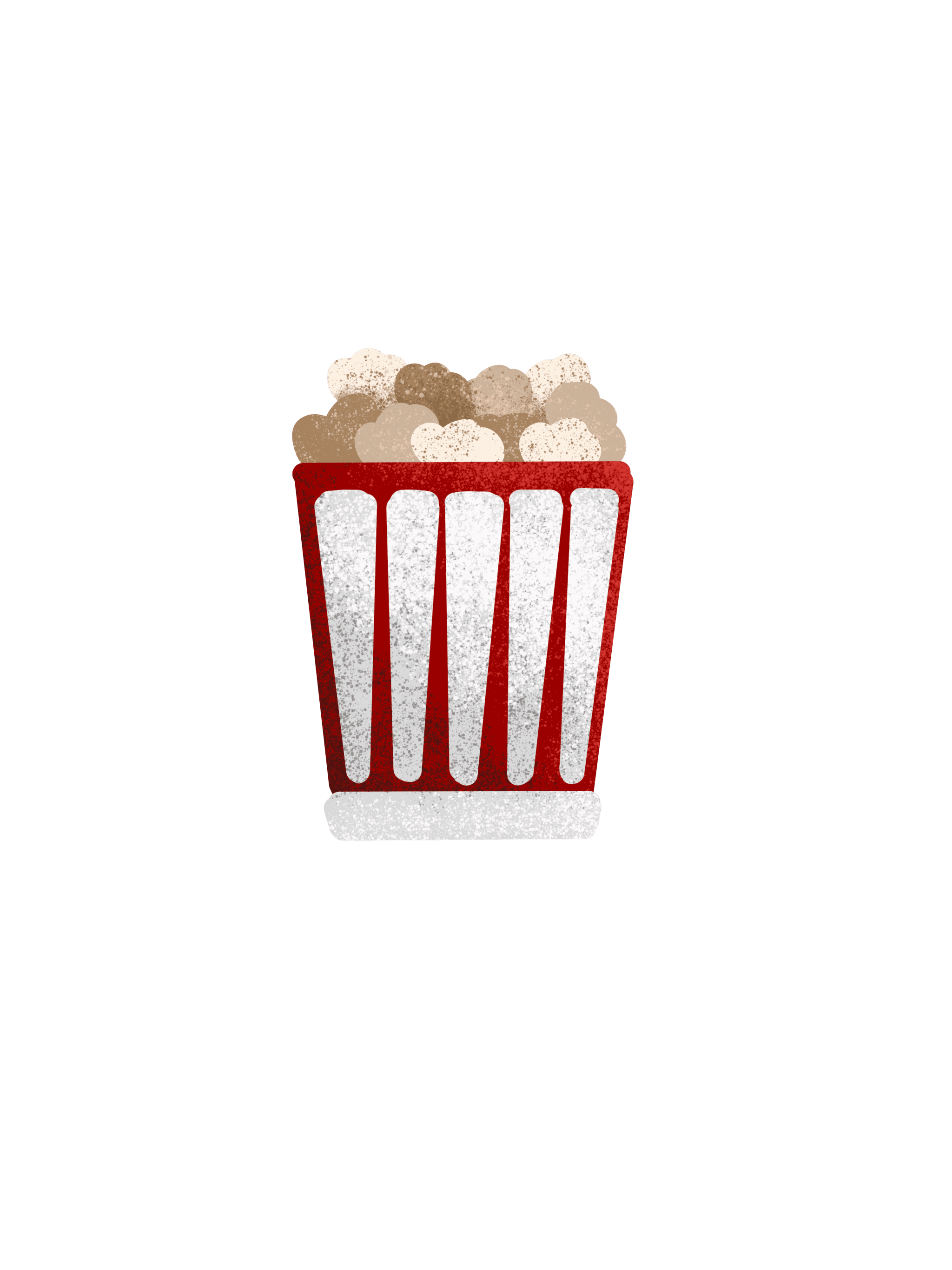 cartoon drawing of popcorn in bucket